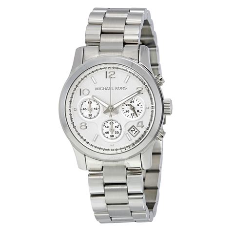 runway michael kors watch silver|Michael Kors black chronograph watch.